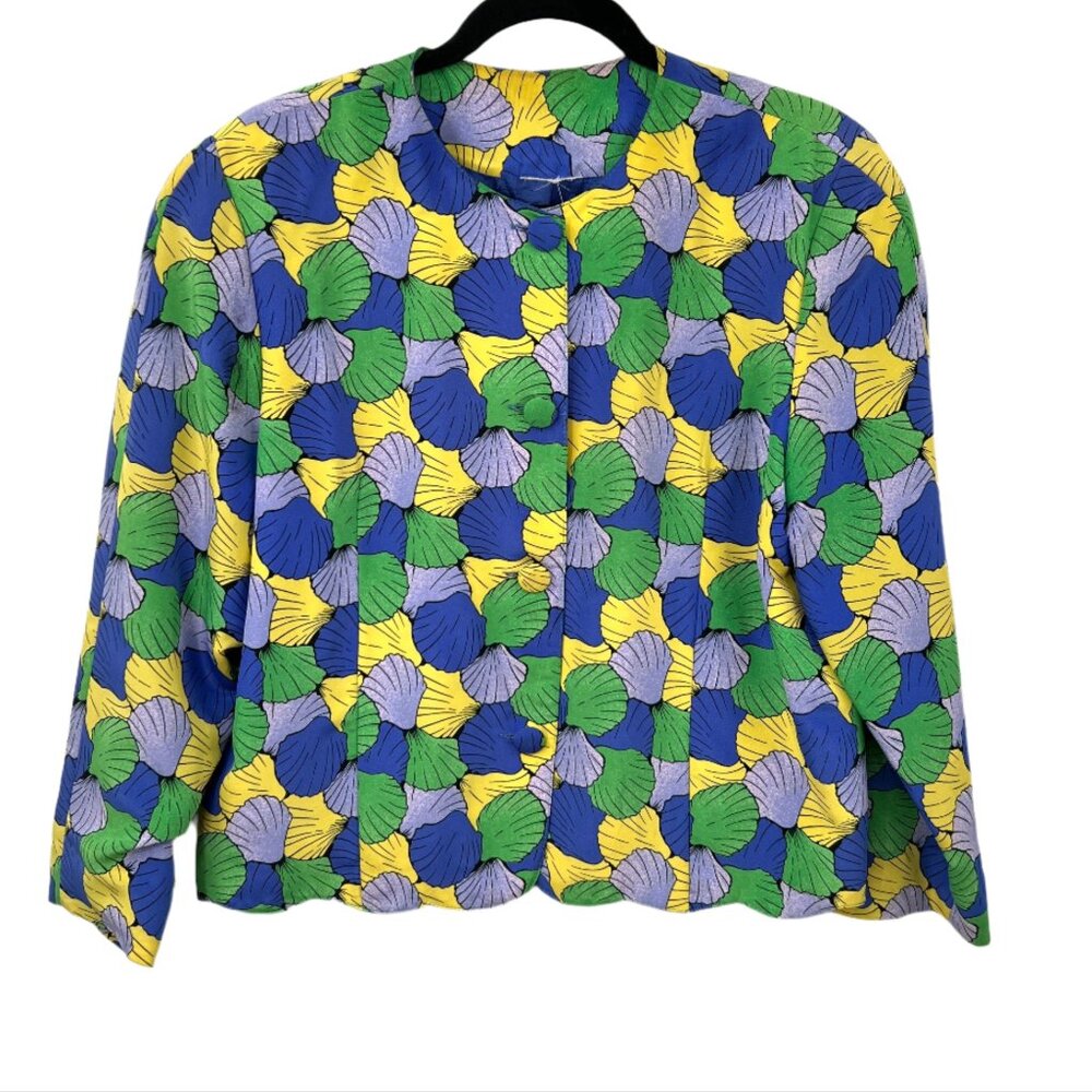 Vintage Seashell Color Blocking Blazer